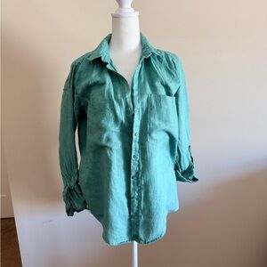 Saks fifth avenue women’s linen button down Sz m